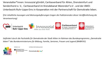 Bild zeigt: Aufzählung der Kooperationspartner mit deren Logo und der Förderung
